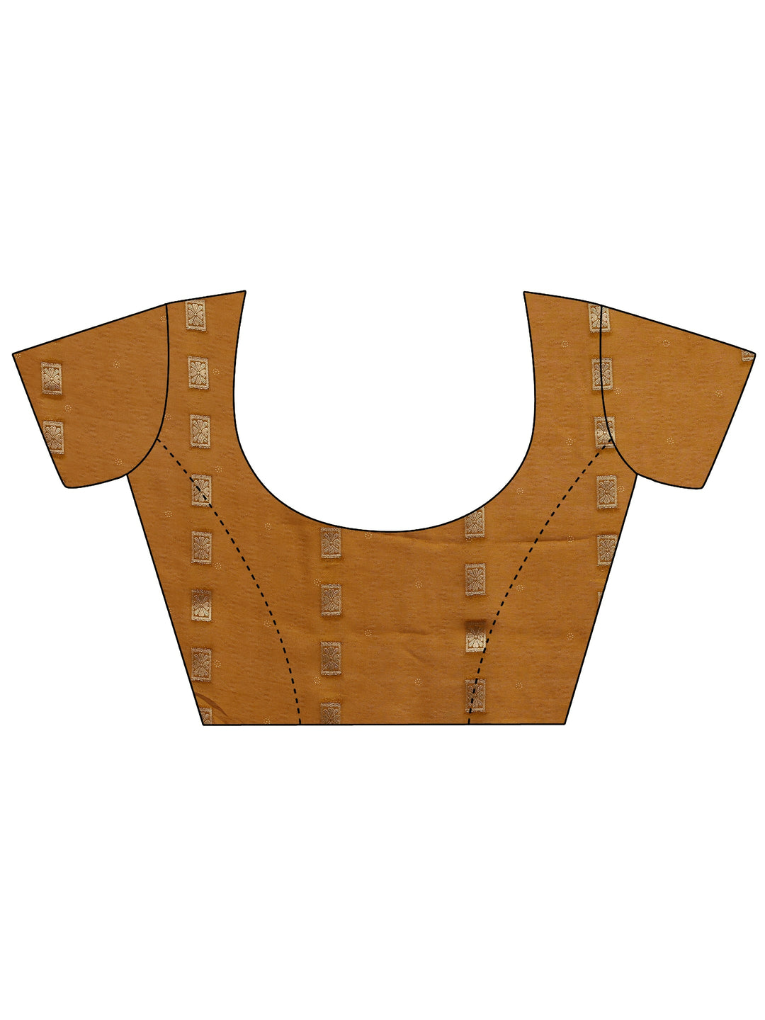 Mustard Printed Silk Blend Saree With Unstitched Blouse Piece