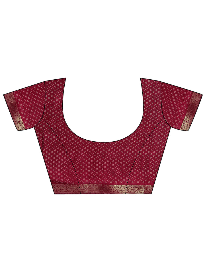 Black Printed Silk Blend Saree With Unstitched Blouse Piece