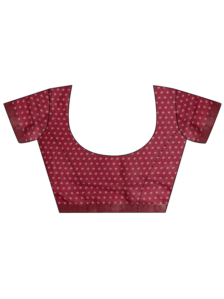 Green Printed Silk Blend Saree With Unstitched Blouse Piece