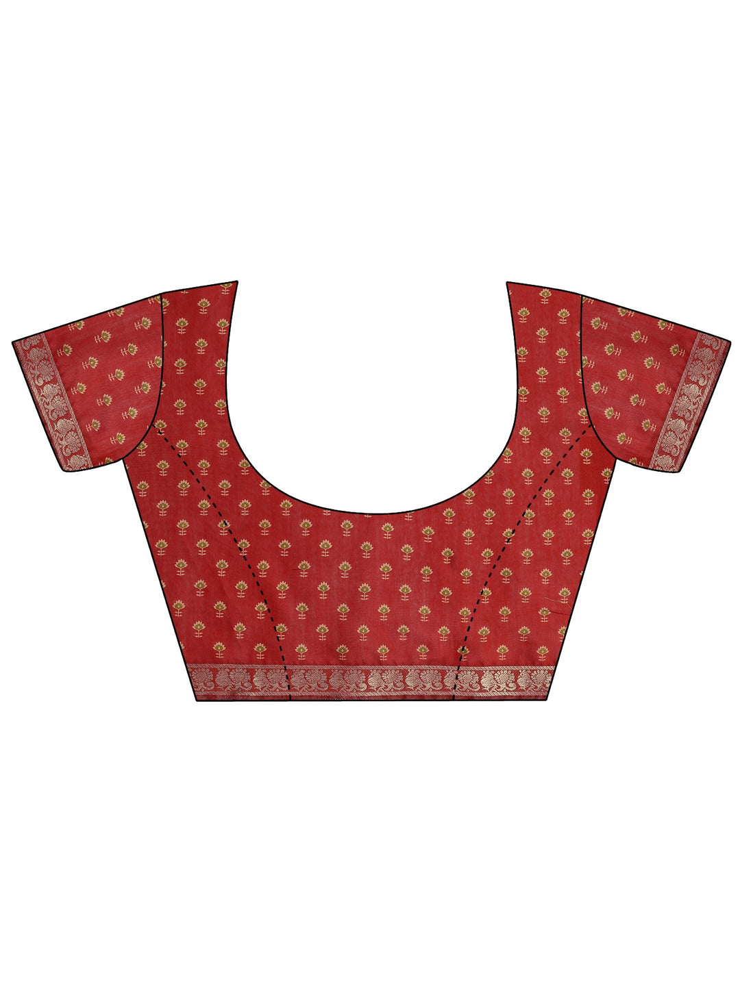 Olive Printed Silk Blend Saree With Unstitched Blouse Piece