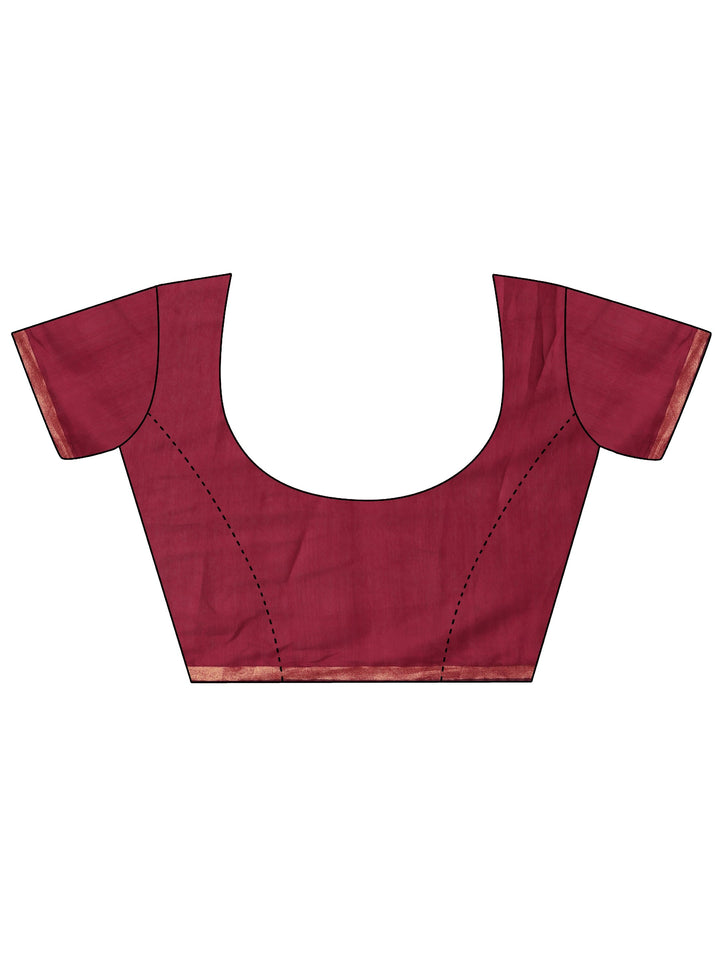 Beige Paisley Printed Silk Blend Saree With Unstitched Blouse Piece