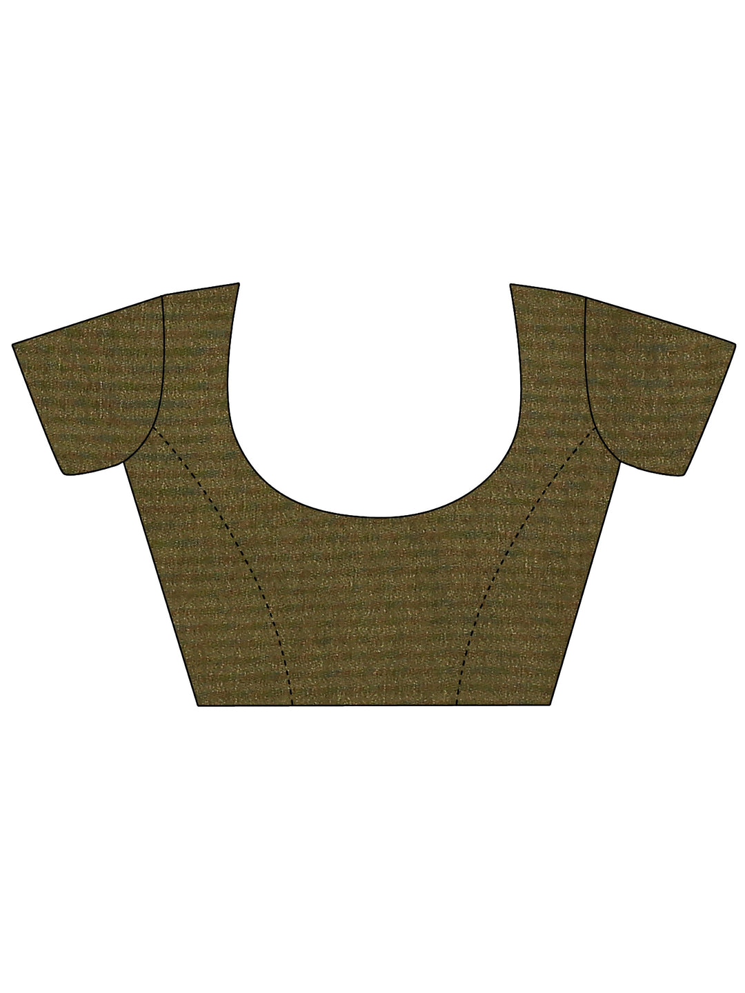 Olive Paisley Printed Silk Blend Saree With Unstitched Blouse Piece