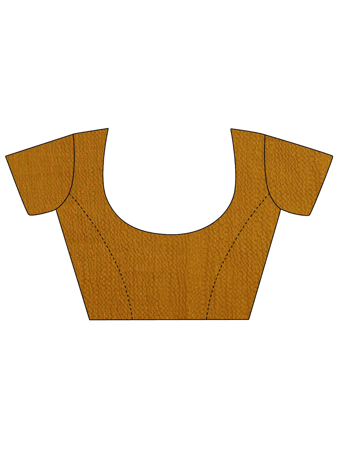 Mustard Printed Silk Blend Saree With Unstitched Blouse Piece