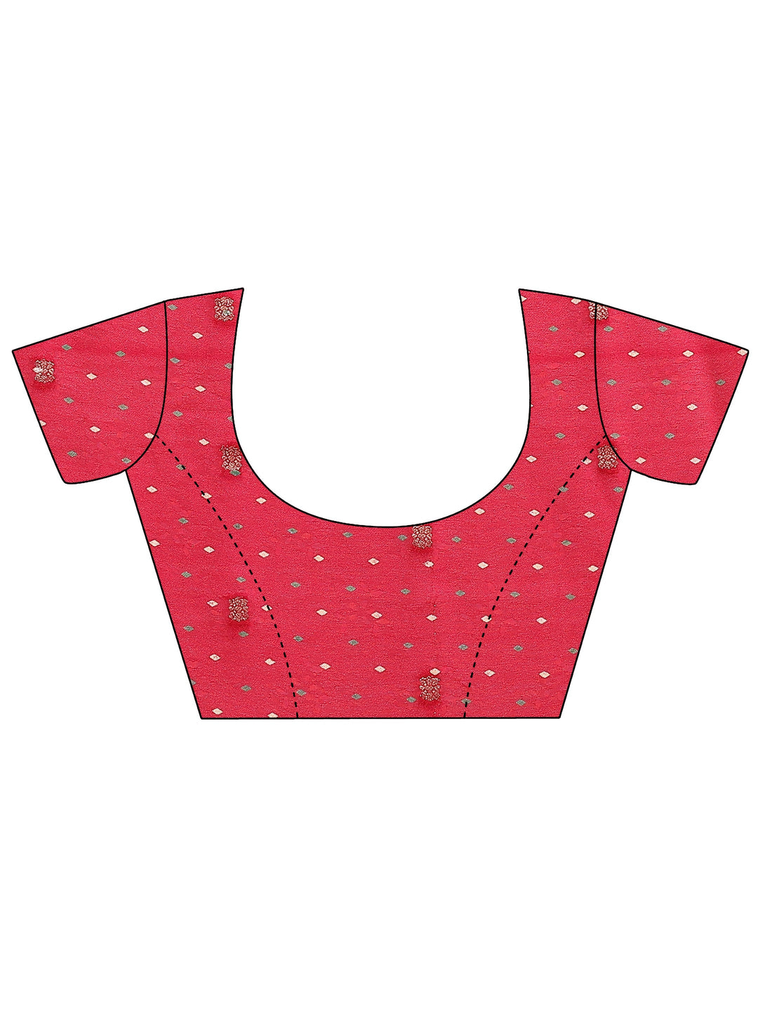 Pink Printed Silk Blend Saree With Unstitched Blouse Piece