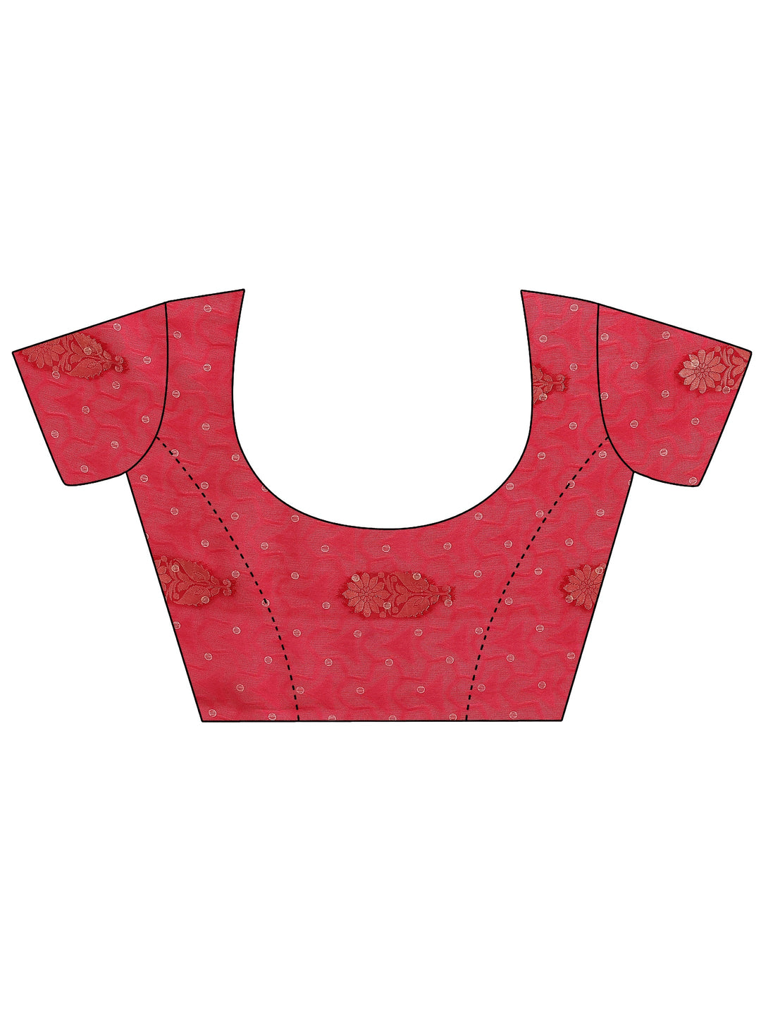 Pink Printed Silk Blend Saree With Unstitched Blouse Piece