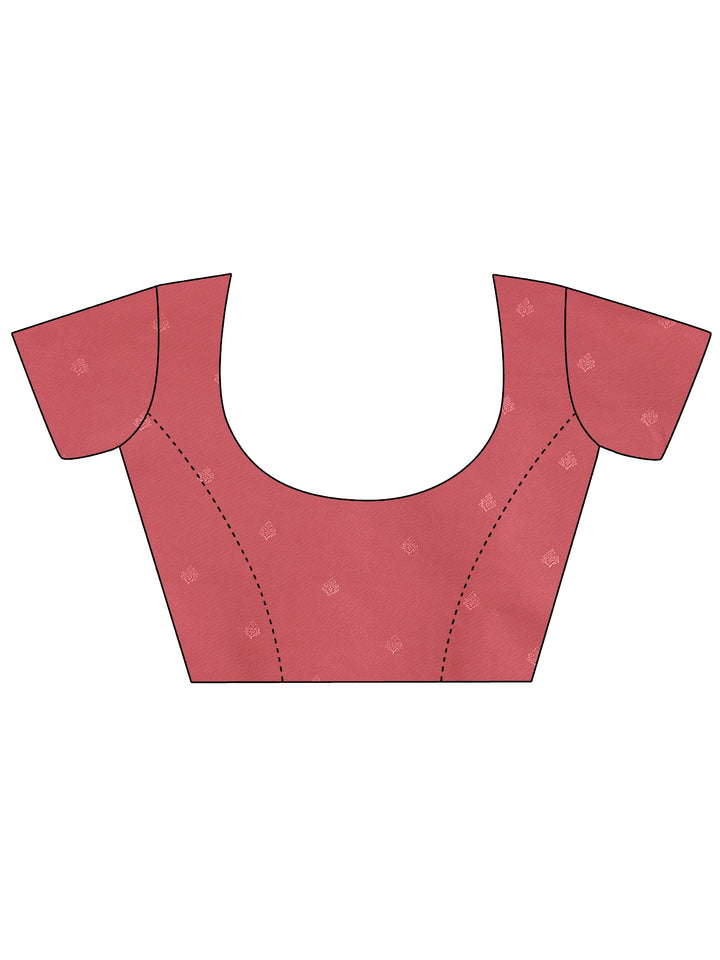 Pink Woven Design Banarsi Silk Blend Saree With Unstitched Blouse Piece