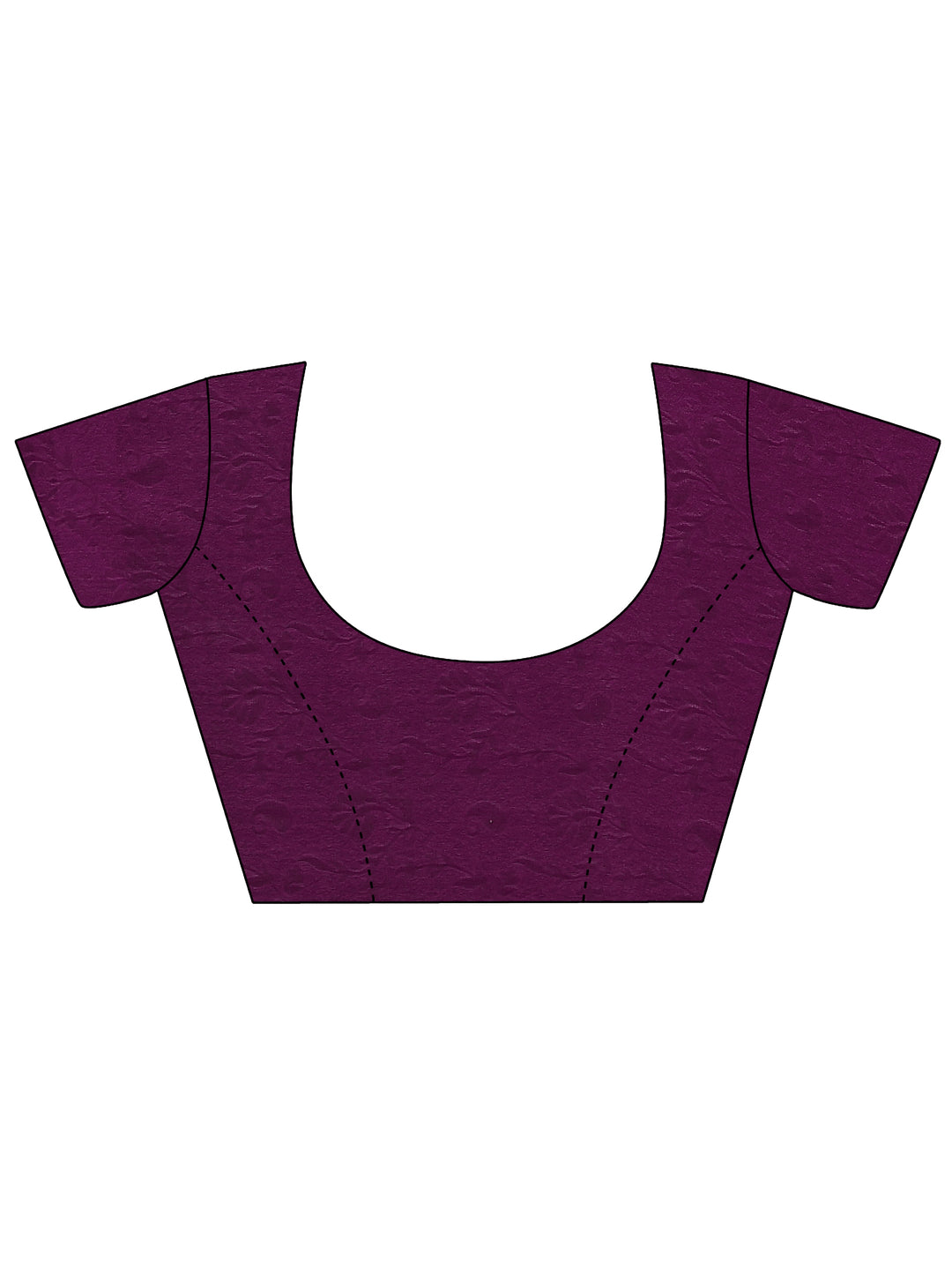 Purple Printed Silk Blend Saree With Unstitched Blouse Piece