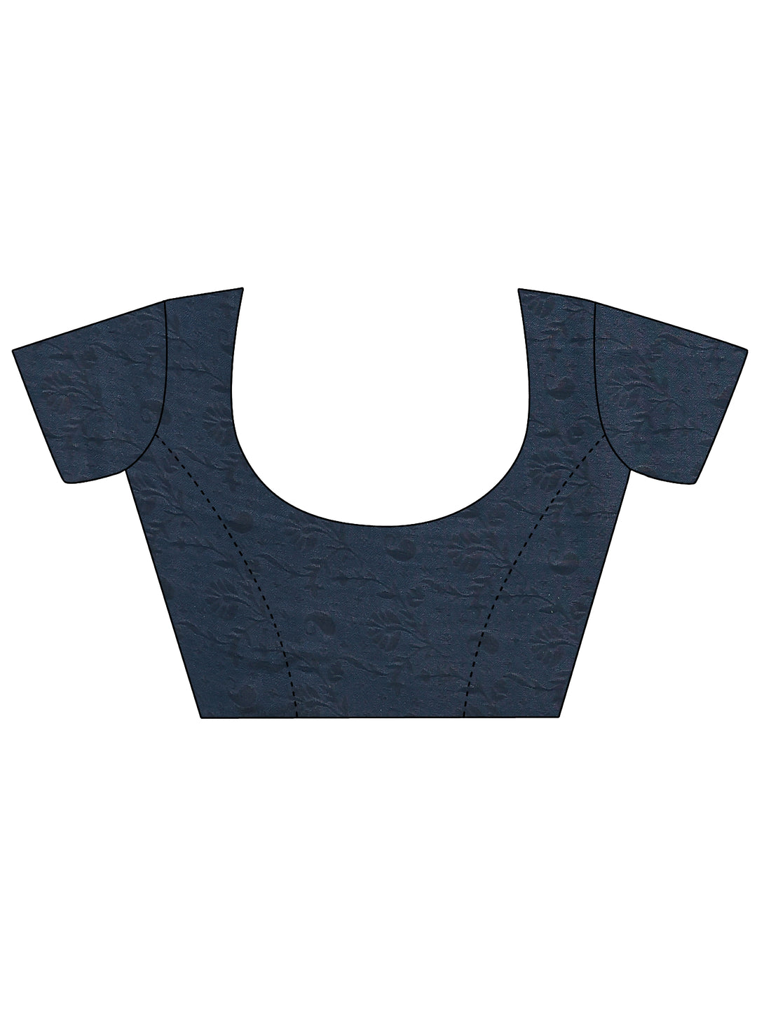 Teal Printed Silk Blend Saree With Unstitched Blouse Piece