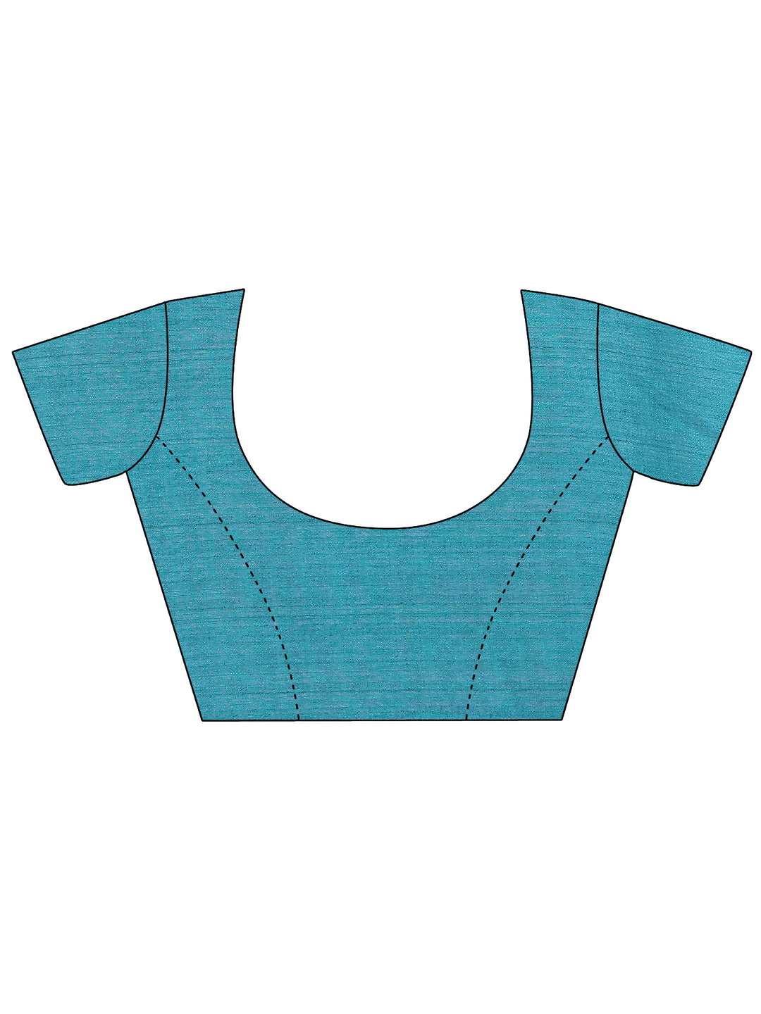 Blue Printed Silk Blend Saree With Unstitched Blouse Piece