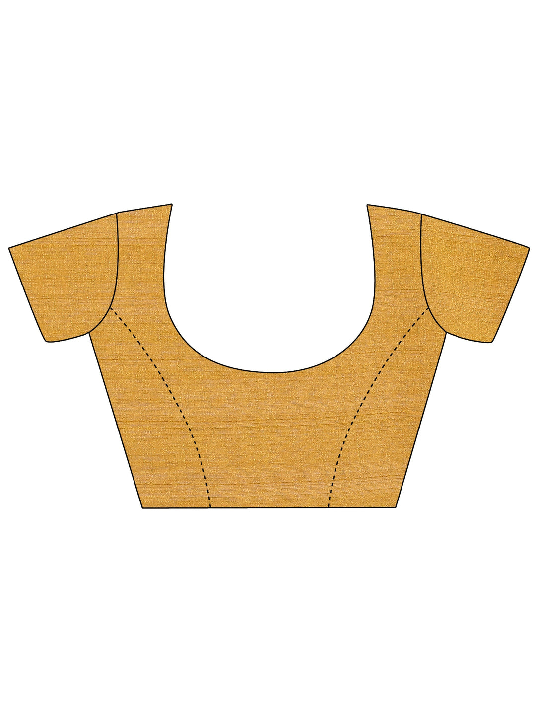 Mustard Printed Silk Blend Saree With Unstitched Blouse Piece