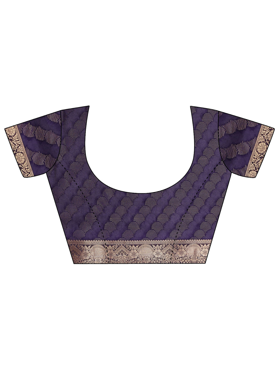 Purple Woven Design Silk Blend Saree With Unstitched Blouse Piece