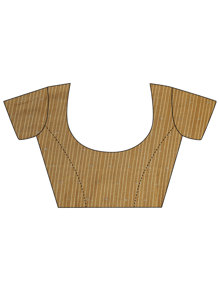 Mustard Ikat Printed Silk Blend Saree With Unstitched Blouse Piece