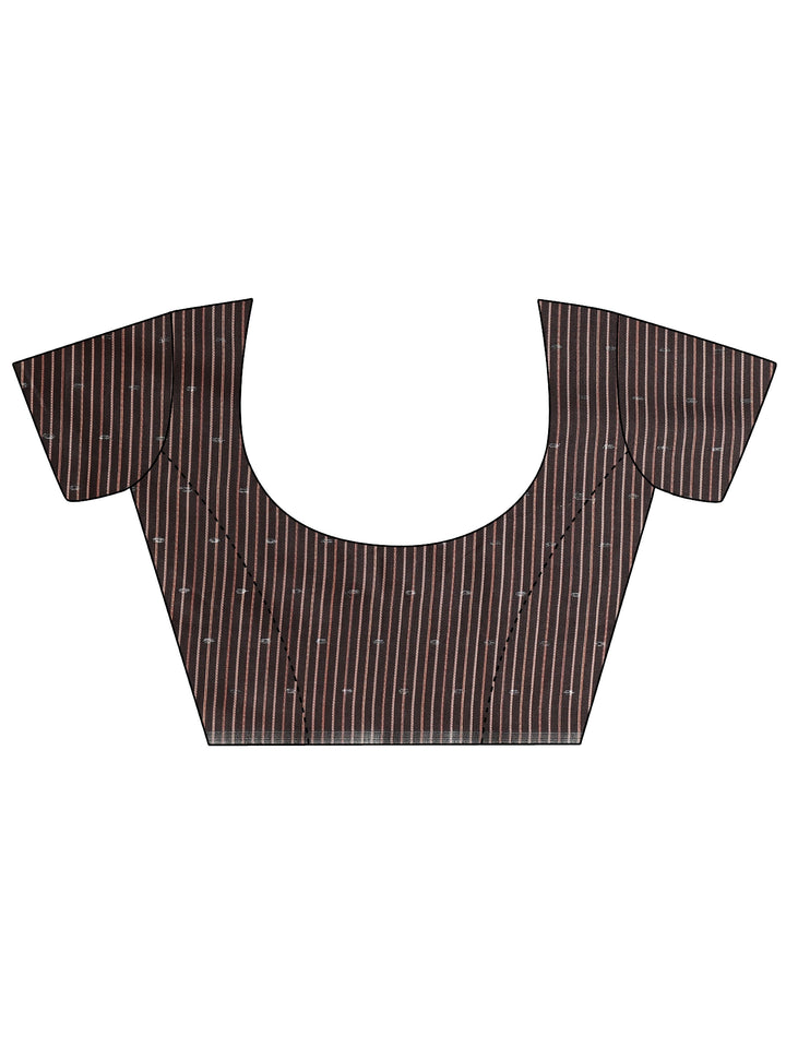 Olive Woven Design Silk Blend Saree With Unstitched Blouse Piece