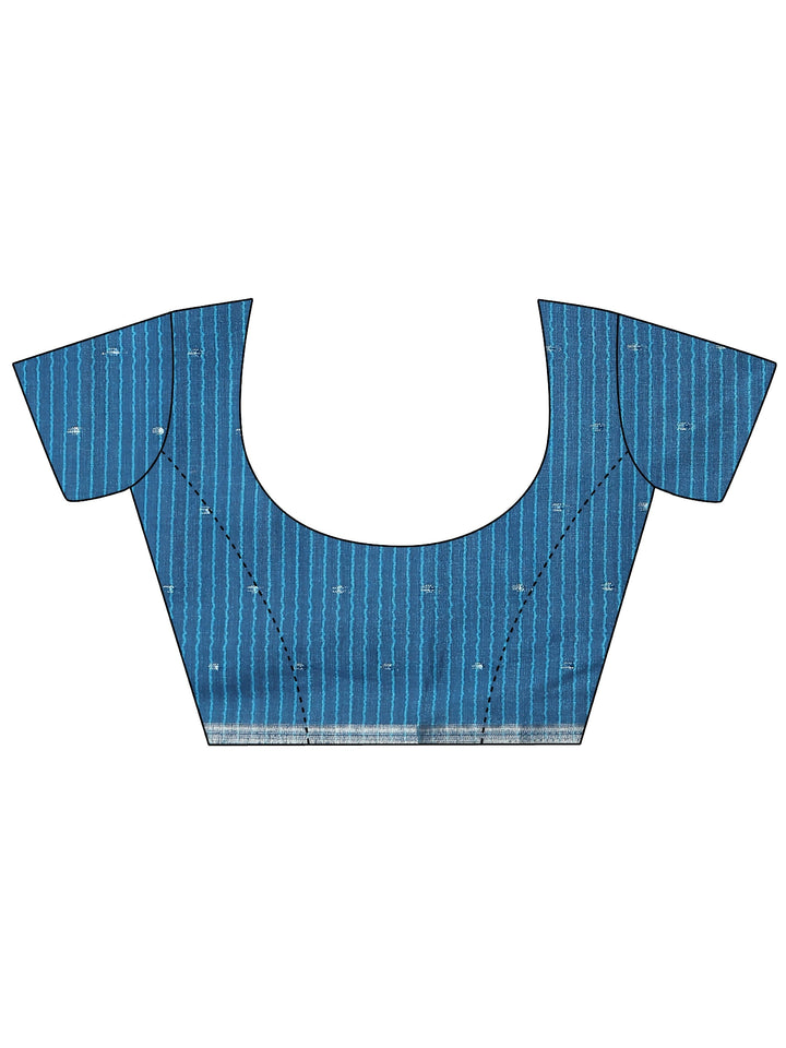 Lavender Ikat Woven Design Silk Blend Saree With Unstitched Blouse Piece