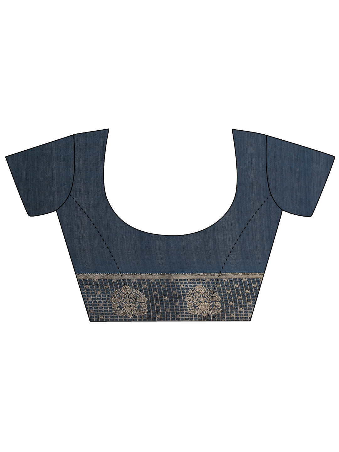 Navy Blue Bandhani Printed Silk Blend Saree With Unstitched Blouse Piece