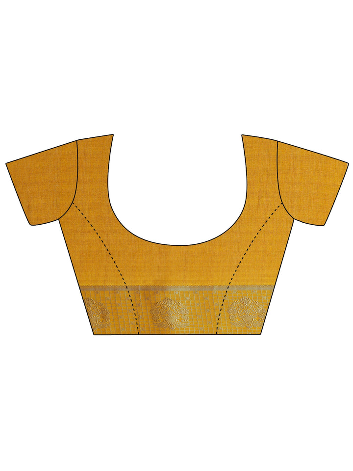 Mustard Bandhani Printed Silk Blend Saree With Unstitched Blouse Piece
