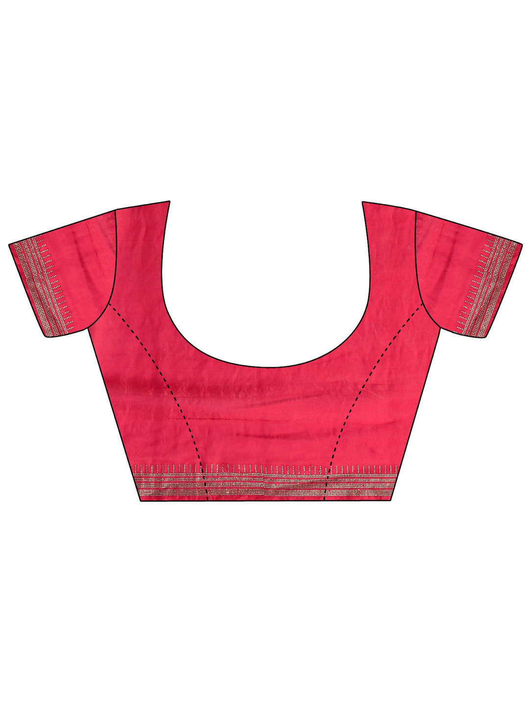 Red Embellished Silk Blend Saree With Unstitched Blouse Piece