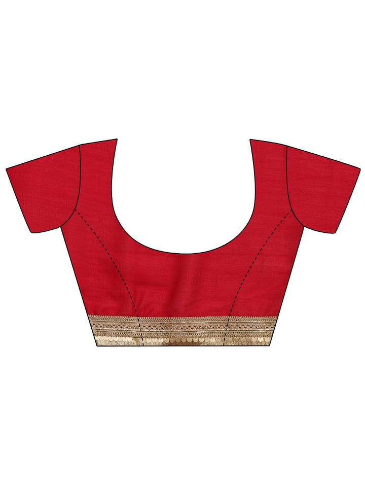 Blue Tribal Printed Silk Blend Saree With Unstitched Blouse Piece