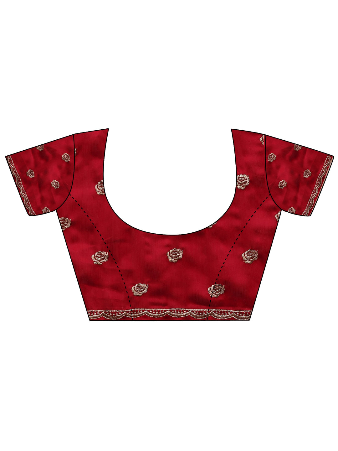 Pink Embroidered Silk Blend Saree With Unstitched Blouse Piece