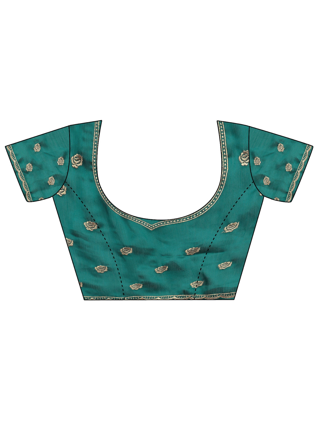 Blue Embroidered Silk Blend Saree With Unstitched Blouse Piece