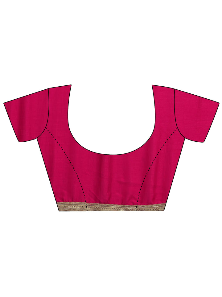 Pink Embellished Silk Blend Saree With Unstitched Blouse Piece