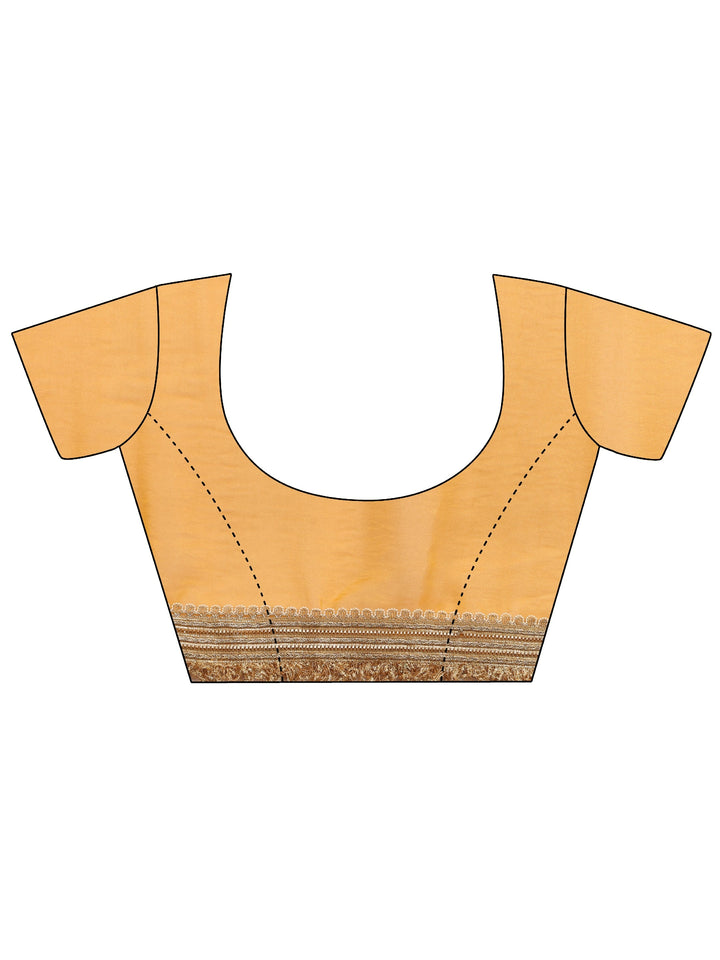 Mustard Solid Silk Blend Saree With Unstitched Blouse Piece