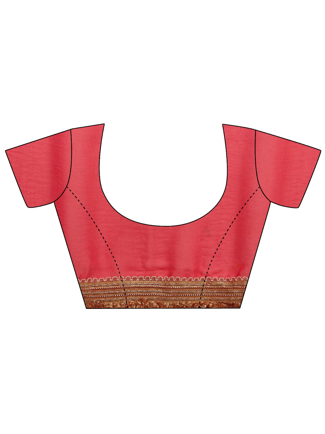 Red Solid Silk Blend Saree With Unstitched Blouse Piece