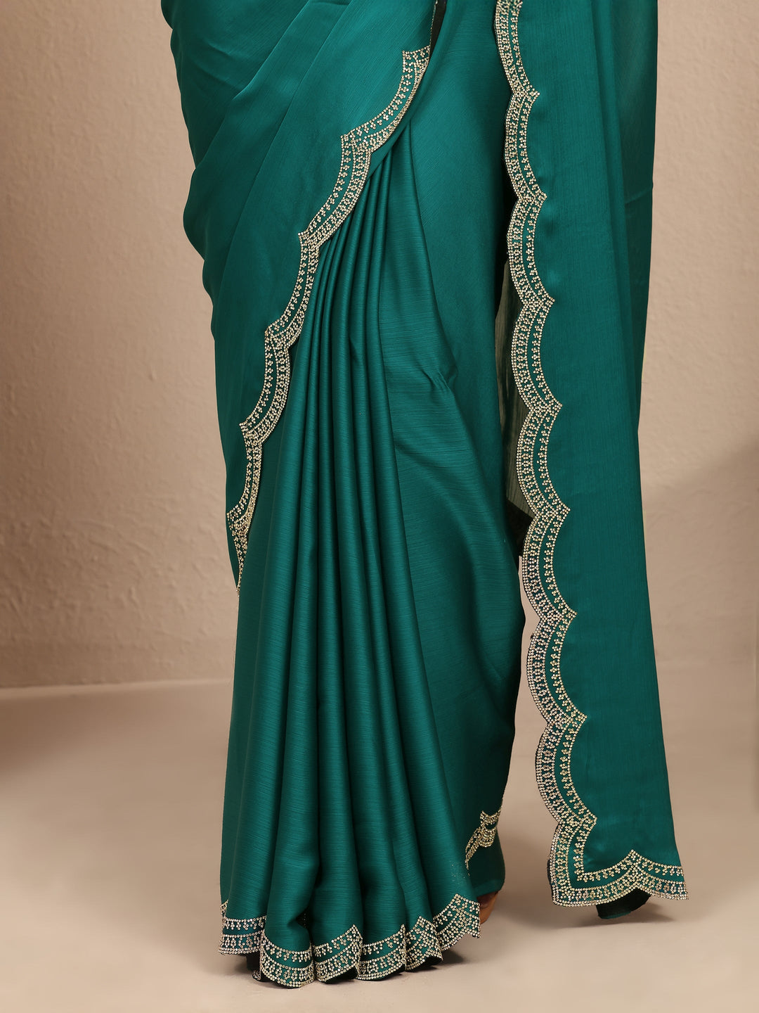 Blue Solid Silk Blend Saree With Unstitched Blouse Piece