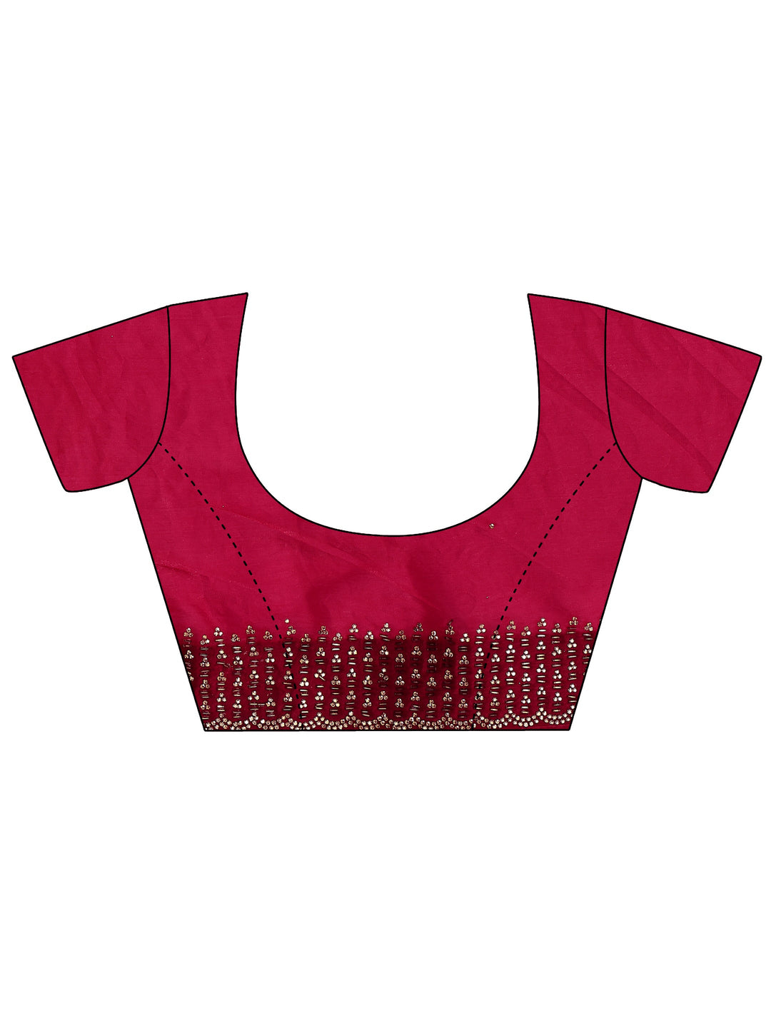 Red Solid Silk Blend Saree With Unstitched Blouse Piece