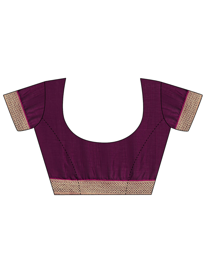 Purple Bandhani Printed Silk Blend Saree With Unstitched Blouse Piece