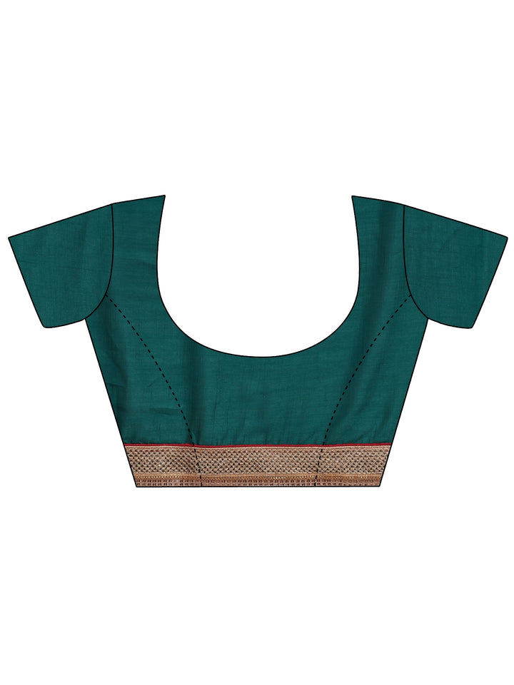 Blue Bandhani Printed Silk Blend Saree With Unstitched Blouse Piece