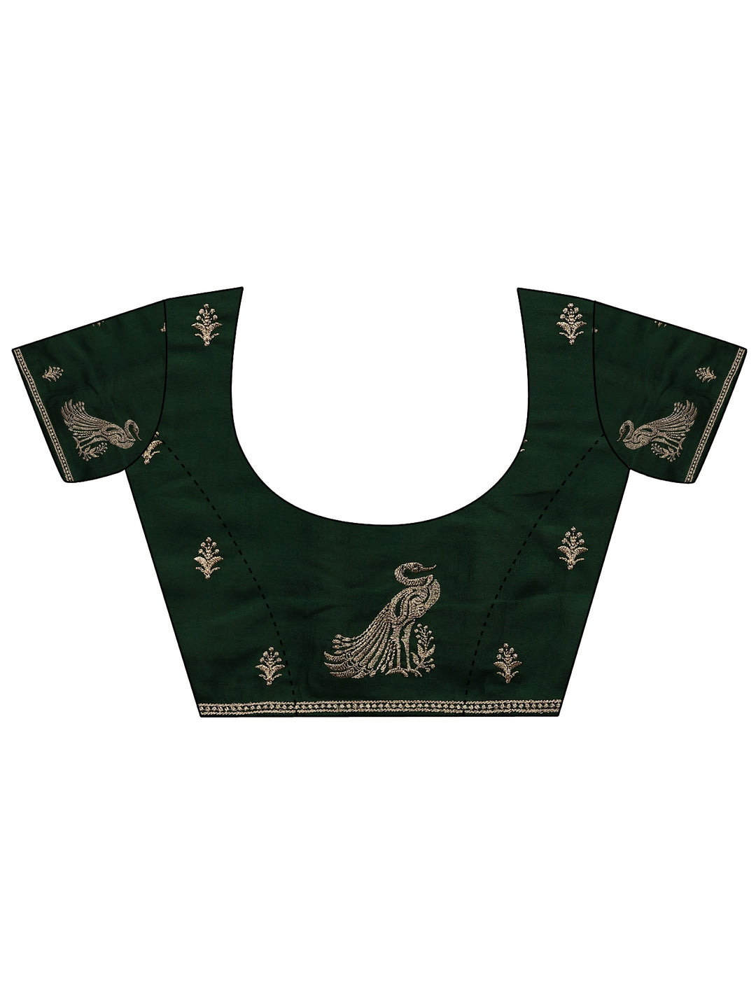 Green Embellished Silk Blend Saree With Unstitched Blouse Piece