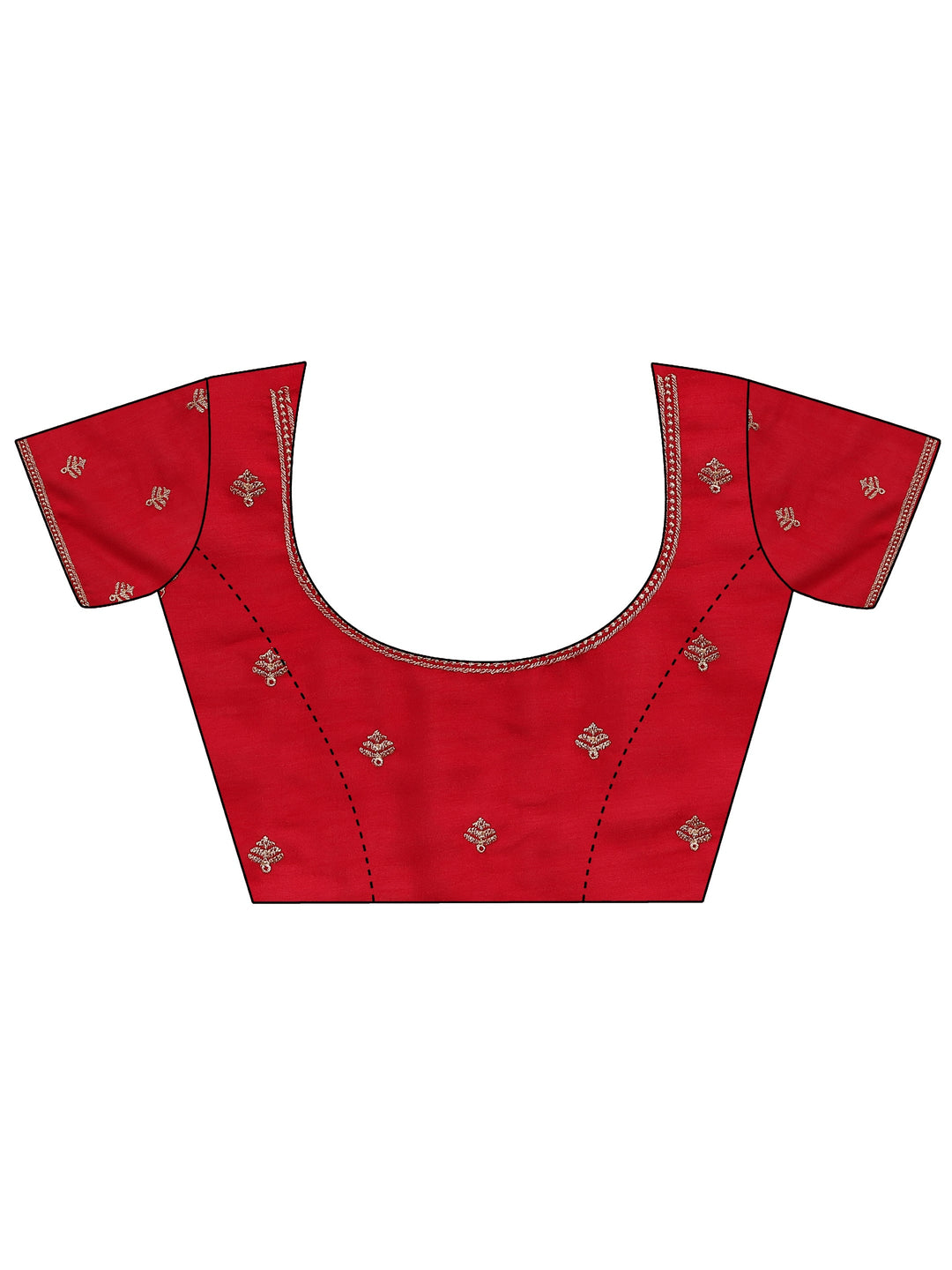 Pink Embroidered Silk Blend Saree With Unstitched Blouse Piece