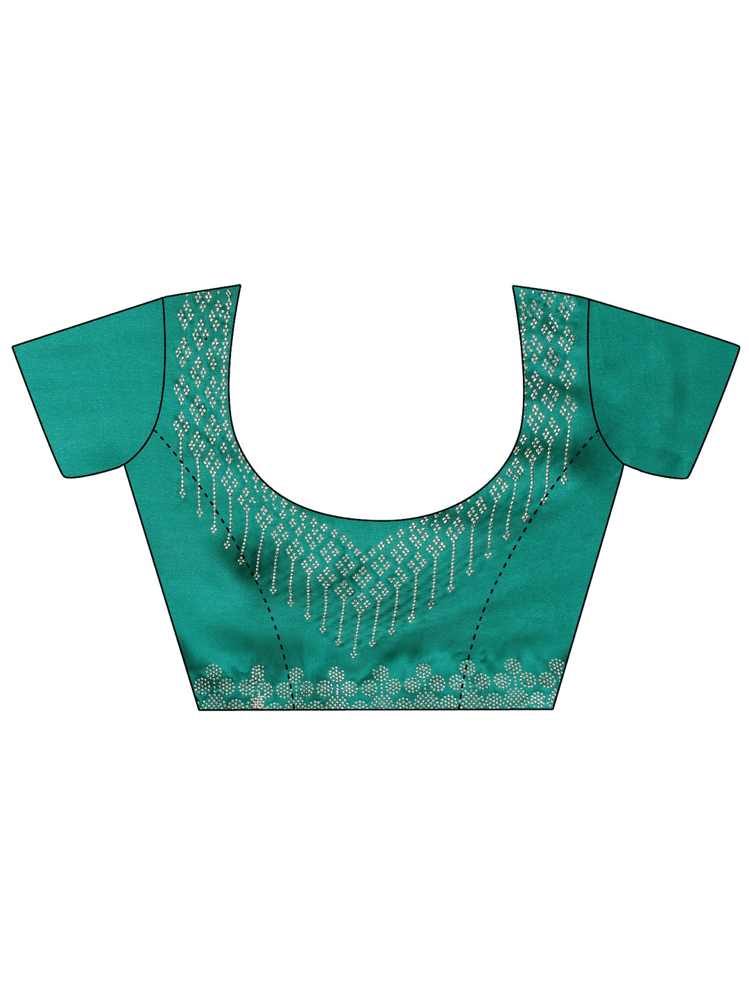 Green Embellished Silk Blend Saree With Unstitched Blouse Piece