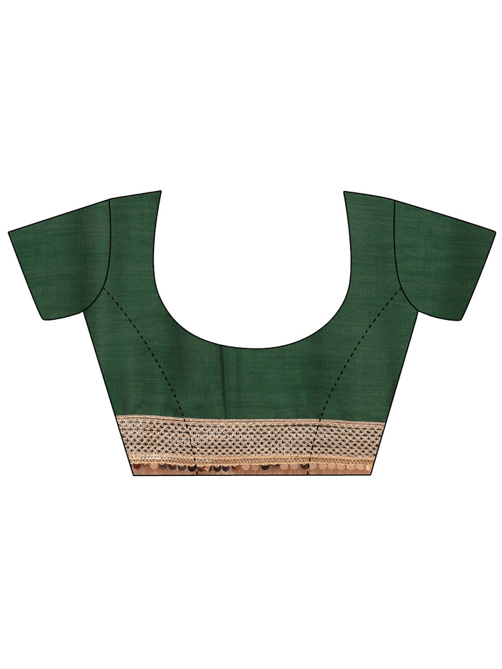 Mustard Embellished Silk Blend Saree With Unstitched Blouse Piece