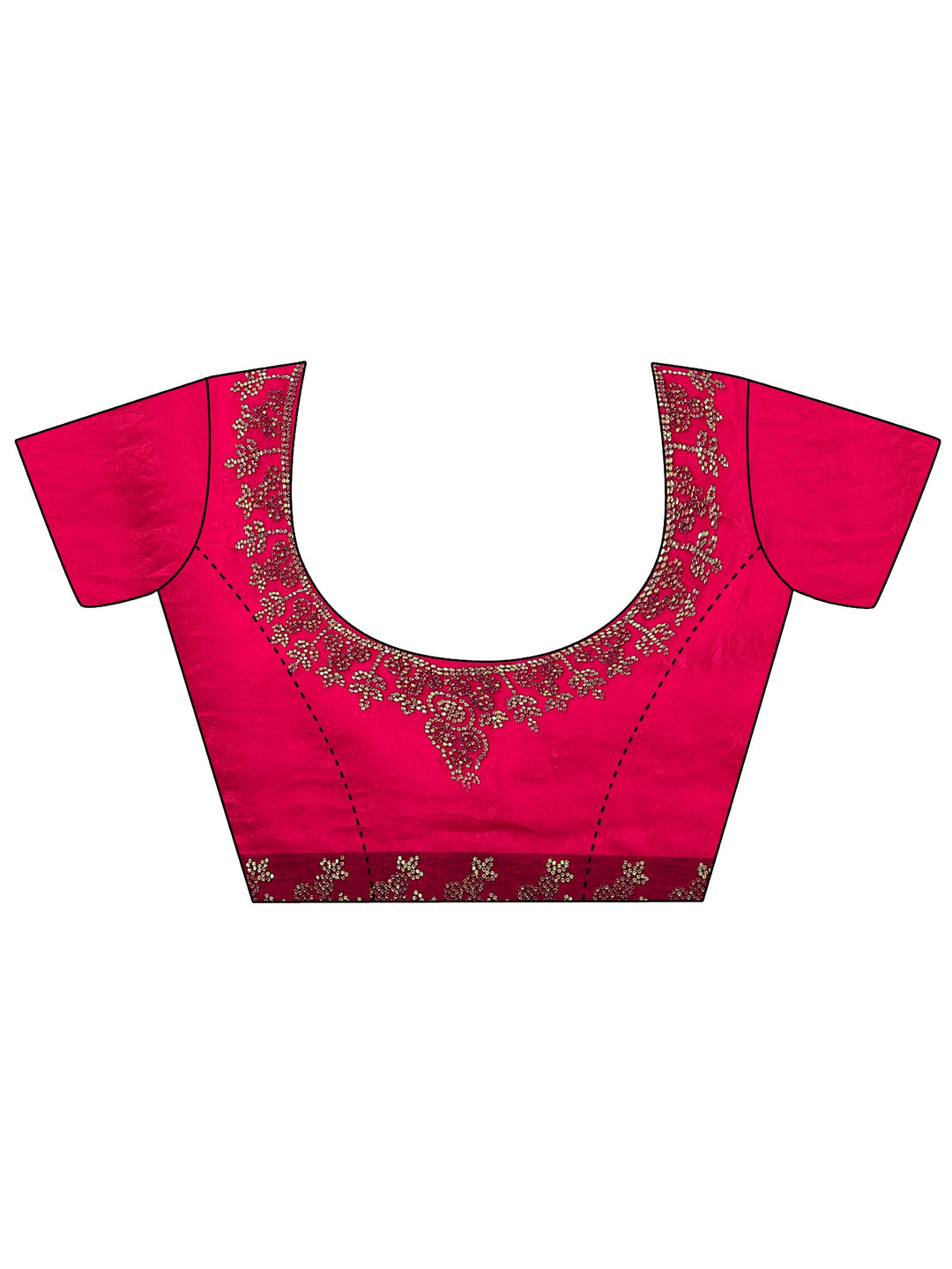 Pink Solid Silk Blend Saree With Unstitched Blouse Piece