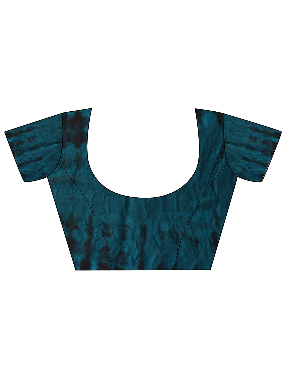 Blue Geometric Embellished Silk Blend Saree With Unstitched Blouse Piece