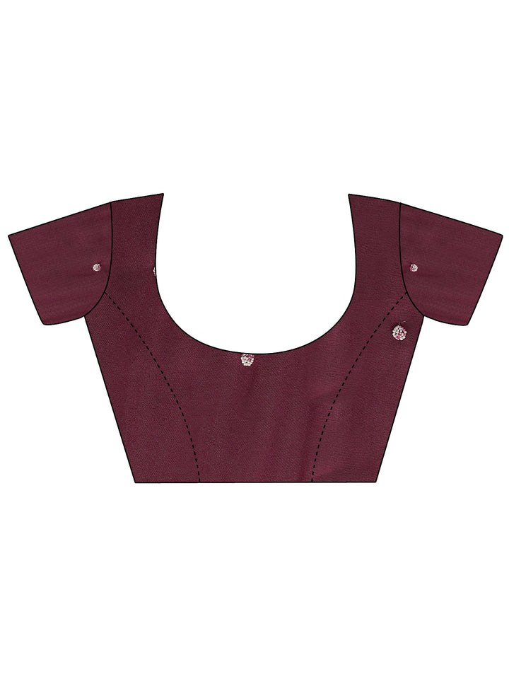 Purple Geometric Embellished Silk Blend Saree With Unstitched Blouse Piece