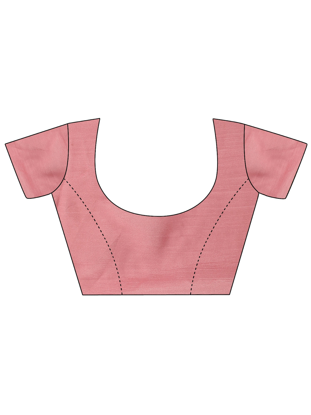 Peach Embellished Silk Blend Saree With Unstitched Blouse Piece