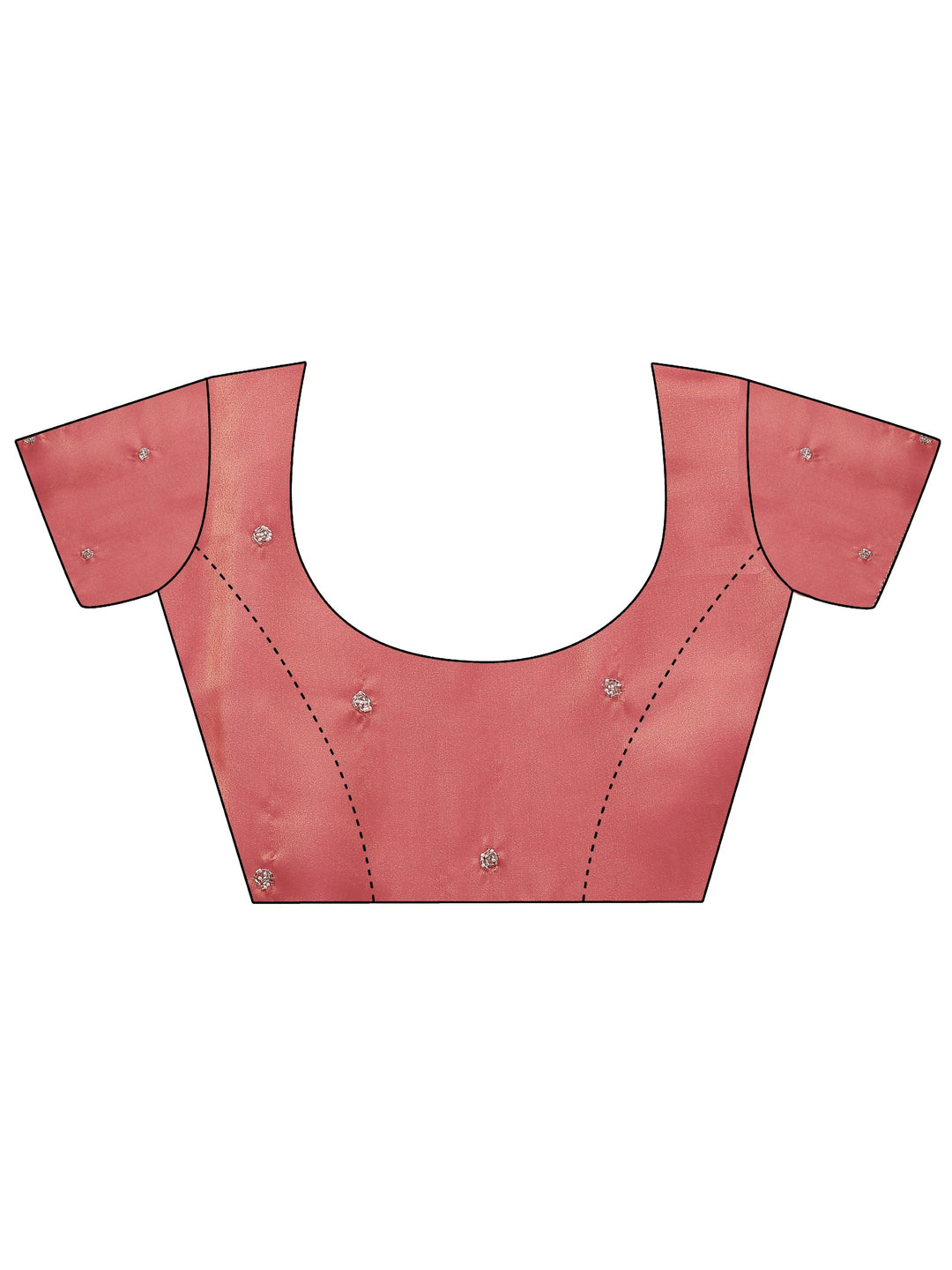 Pink Embellished Silk Blend Saree With Unstitched Blouse Piece