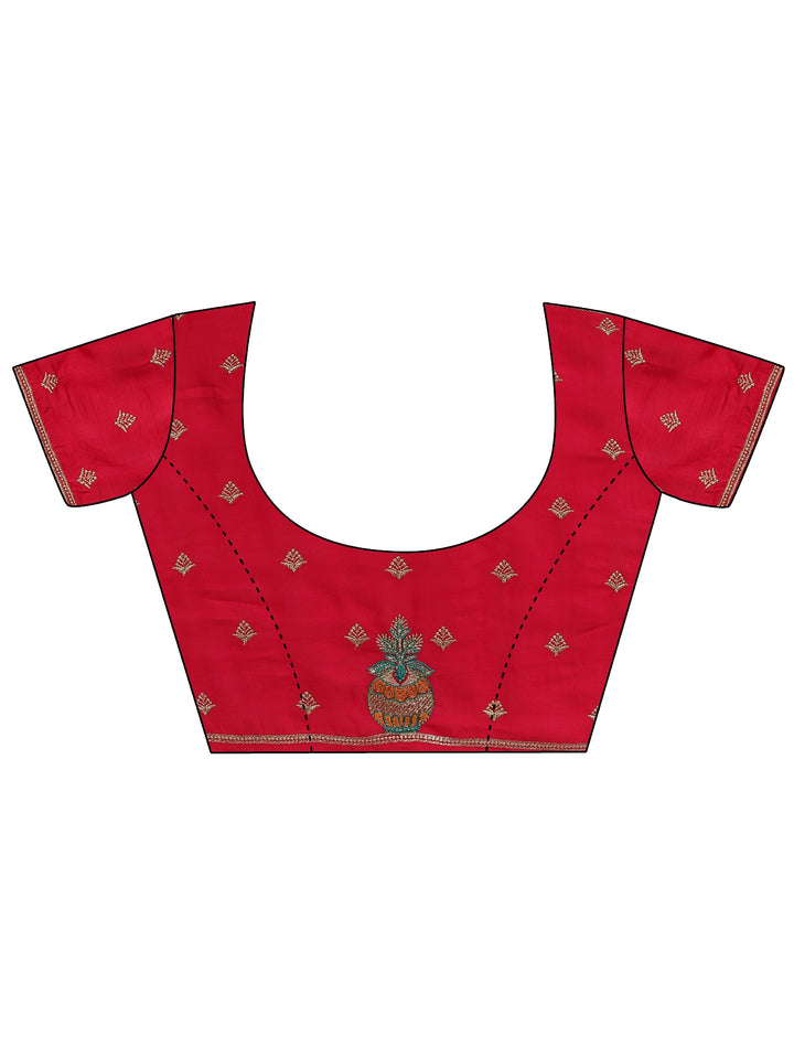 Mustard Bandhani Printed Silk Blend Saree With Unstitched Blouse Piece