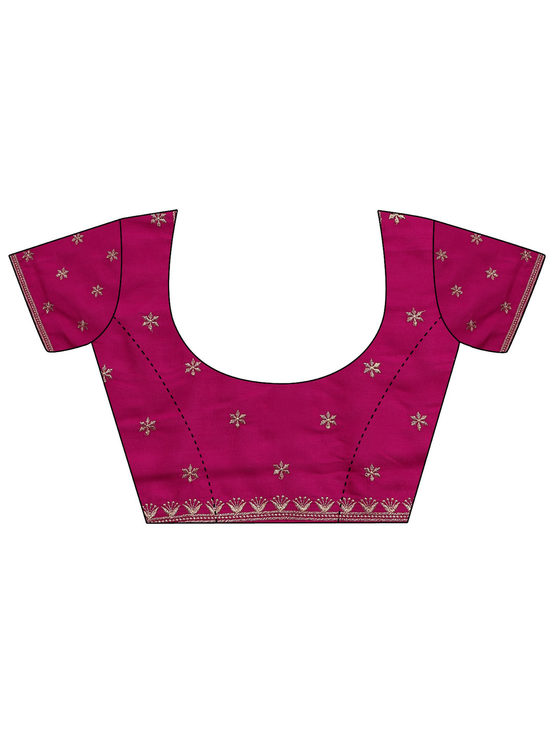 Pink Embellished Silk Blend Saree With Unstitched Blouse Piece