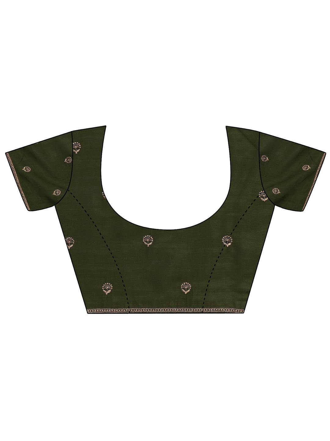 Green Embellished Silk Blend Saree With Unstitched Blouse Piece