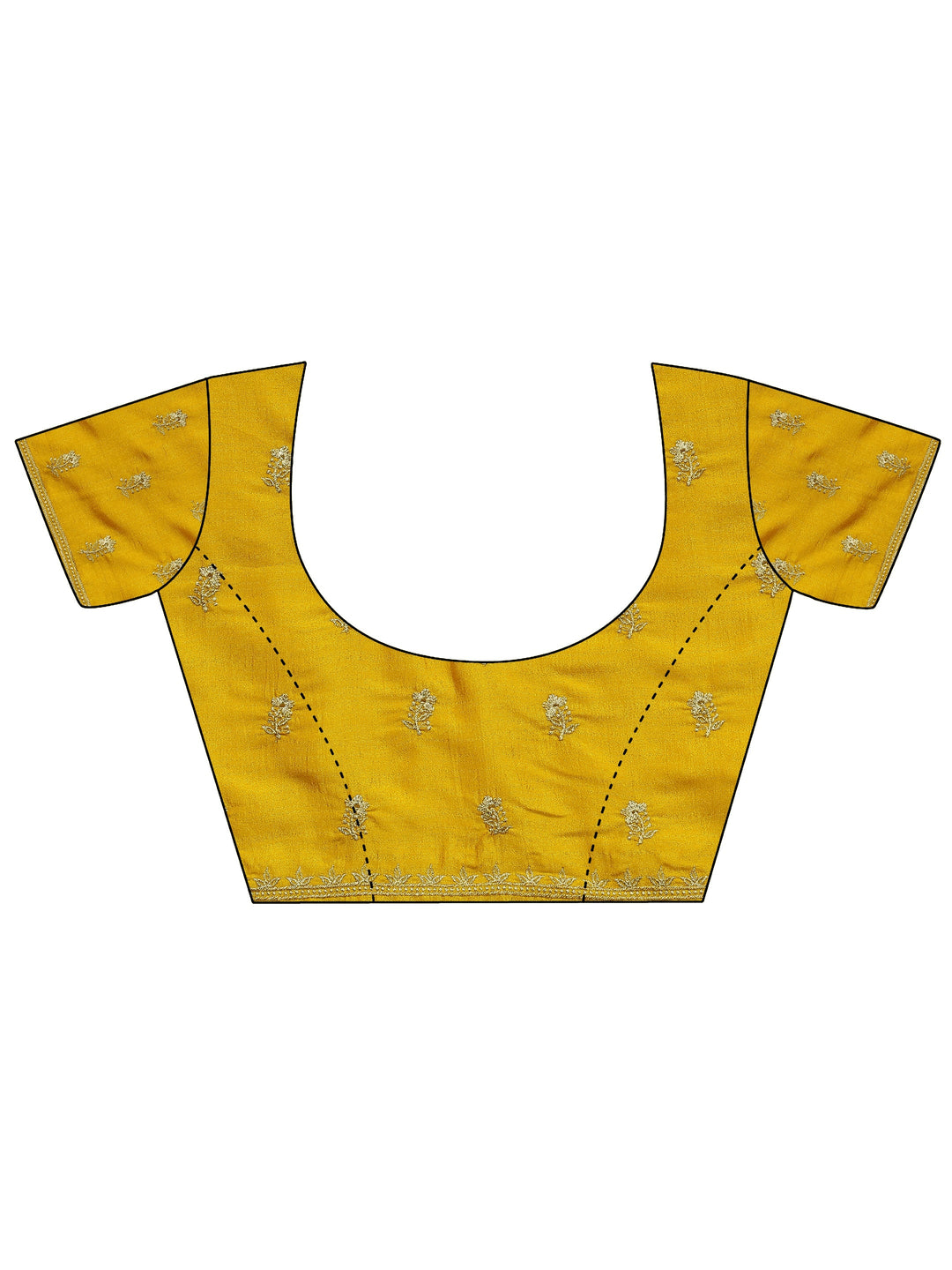 Mustard Embellished Silk Blend Saree With Unstitched Blouse Piece