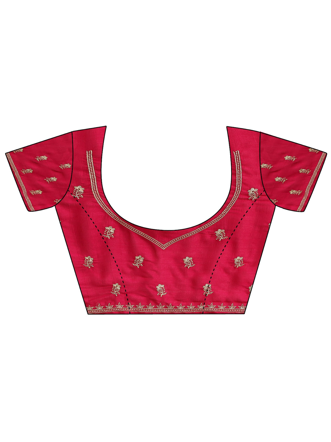 Pink Embellished Silk Blend Saree With Unstitched Blouse Piece