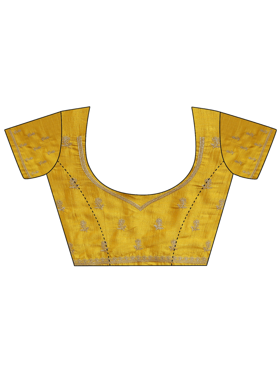 Mustard Embellished Silk Blend Saree With Unstitched Blouse Piece