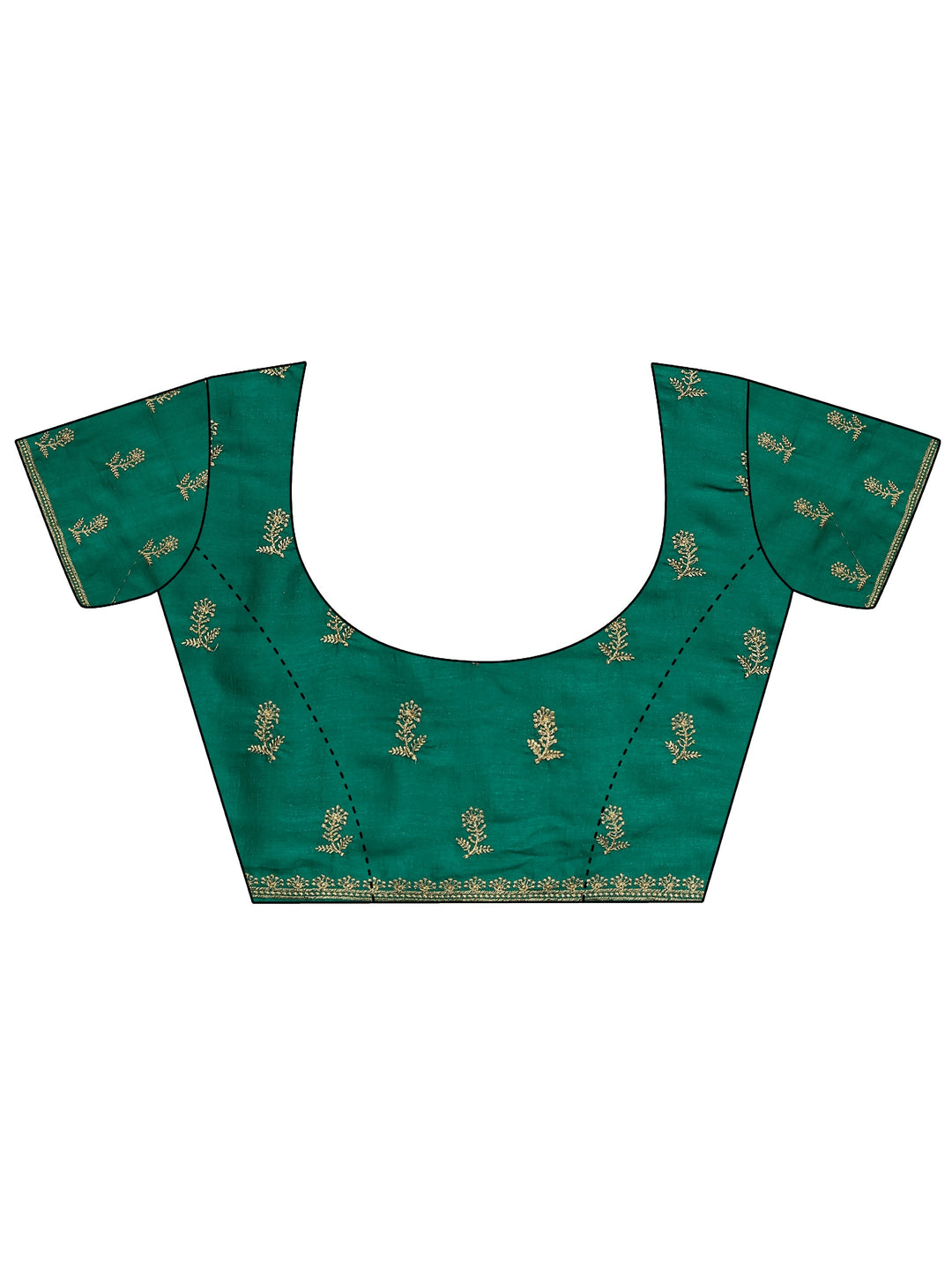 Green Embellished Silk Blend Saree With Unstitched Blouse Piece