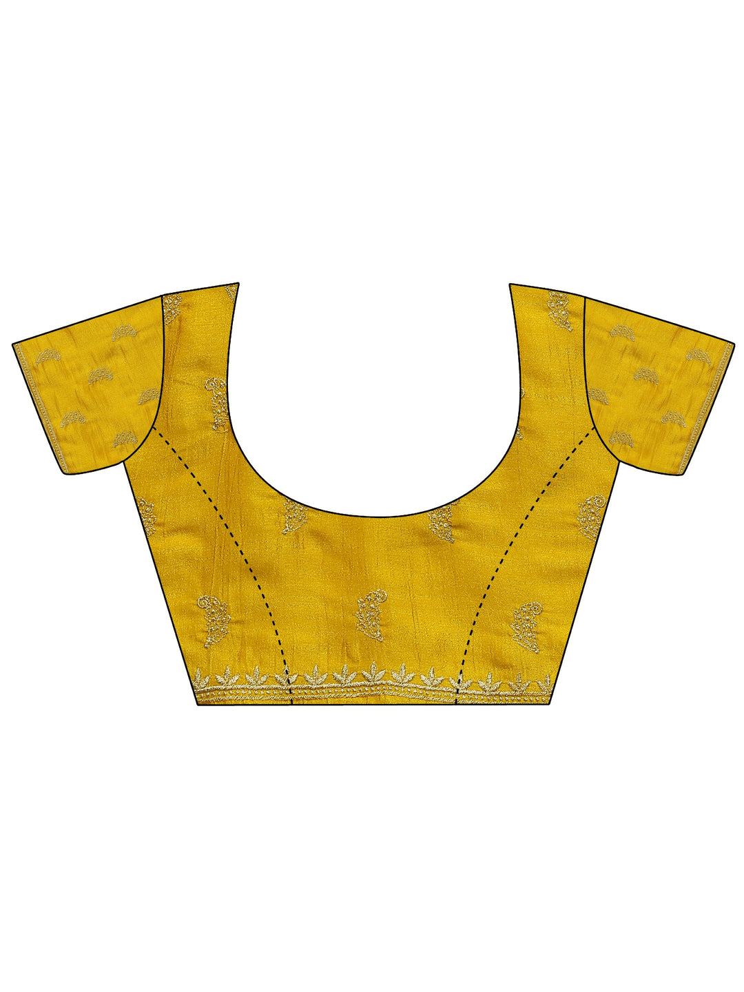 Mustard Embellished Silk Blend Saree With Unstitched Blouse Piece