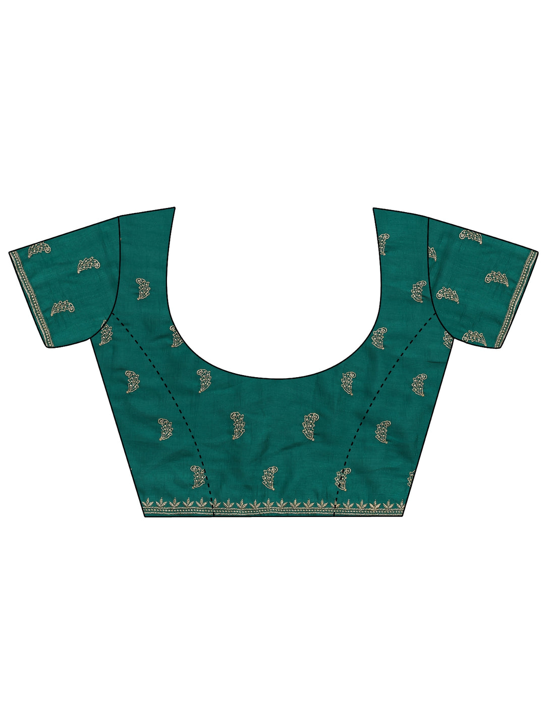 Green Embellished Silk Blend Saree With Unstitched Blouse Piece