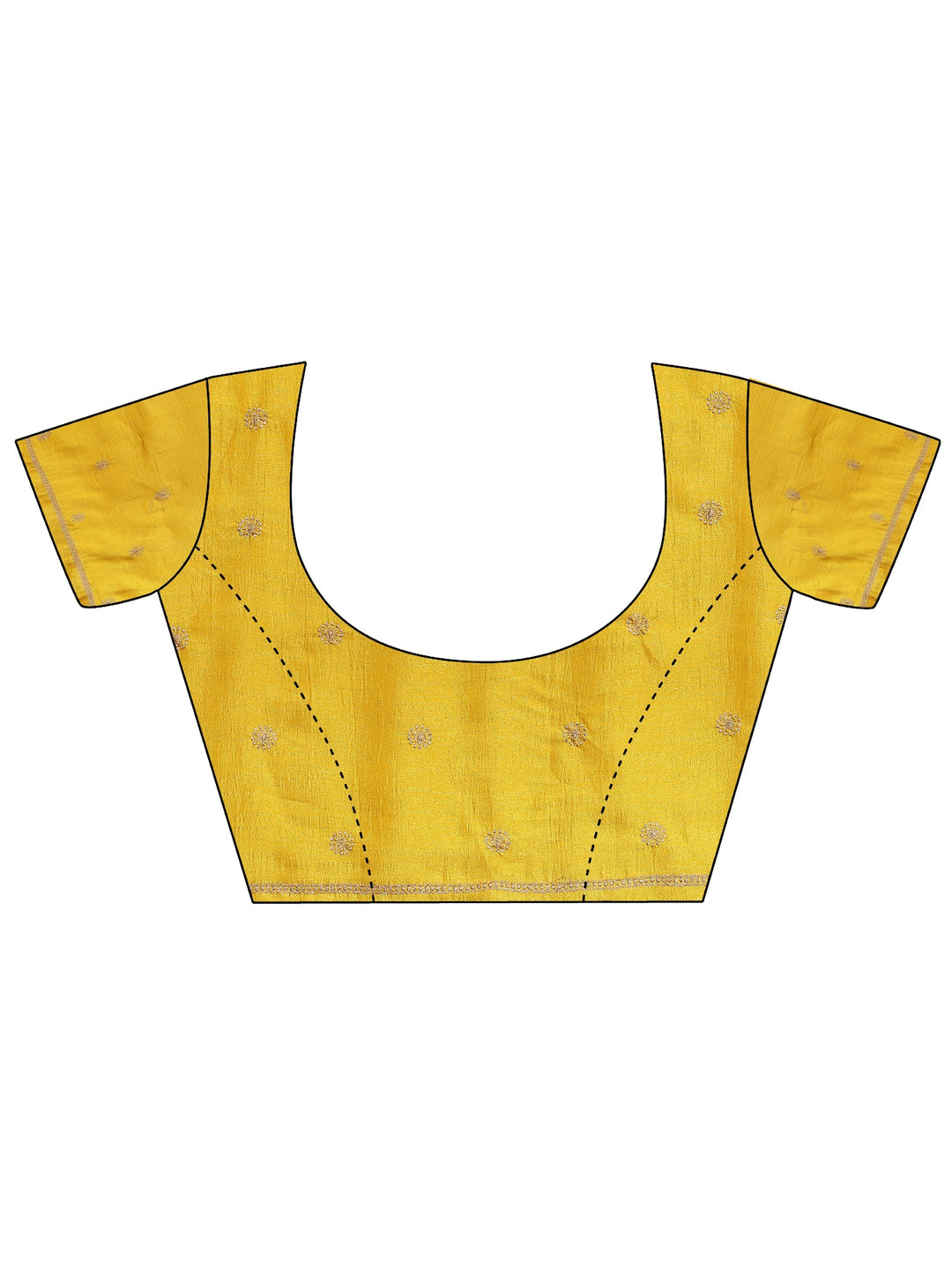 Mustard Embellished Silk Blend Saree With Unstitched Blouse Piece